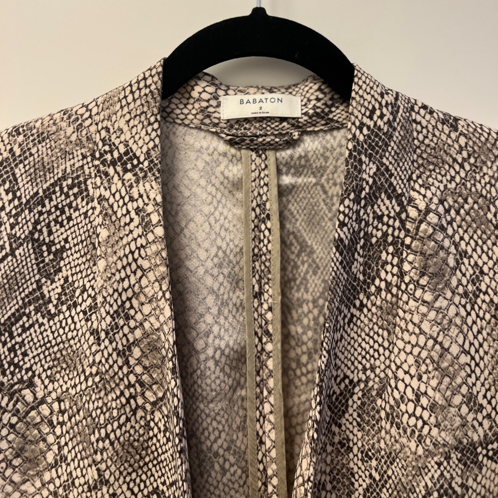 Babaton Black and Cream Snake Pattern Blazer
